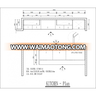 Customize white lacquer easy to clean home furniture kitchen design service