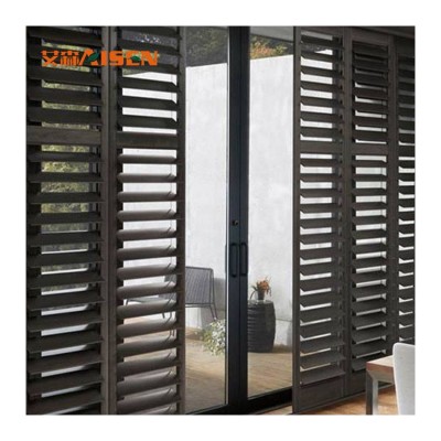 Elegant Modern Basswood Interior Louver Sliding Doors Shutters