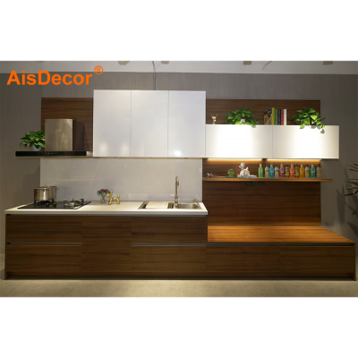 Customized laminate modular door pvc mobile popular model melamine lacquer designs modern kitchen cabinet