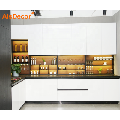 Manufacturer cheap price white modular designs modern luxury lacquer kitchen cabinet